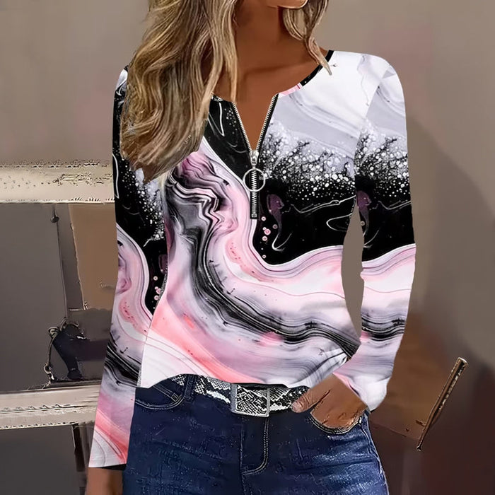 Vintage-Bluse Mit Farbverlauf