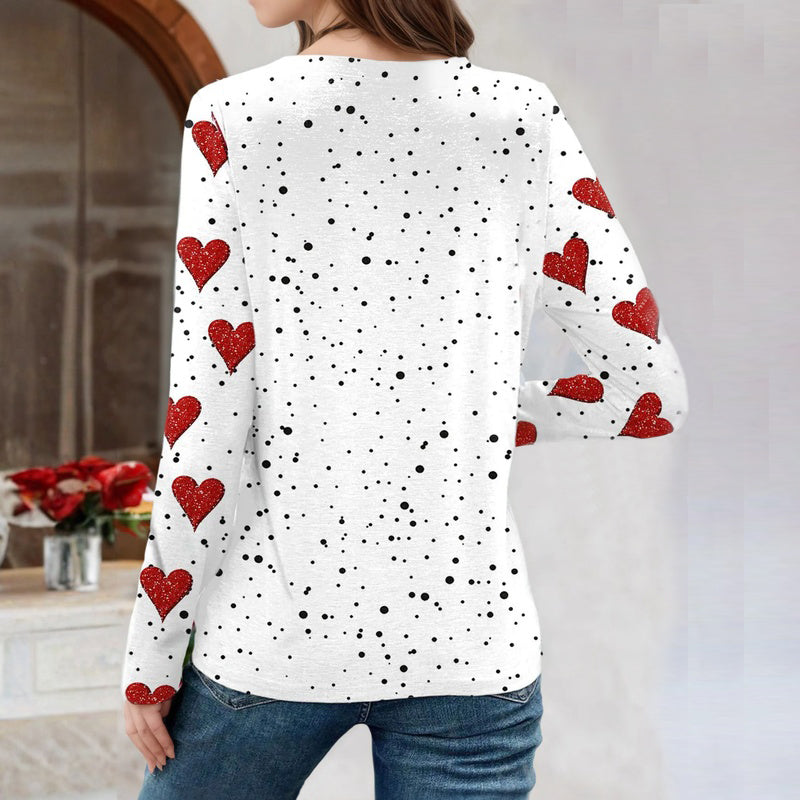 Lässiges T-Shirt Mit Herzmuster