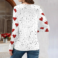 Lässiges T-Shirt Mit Herzmuster