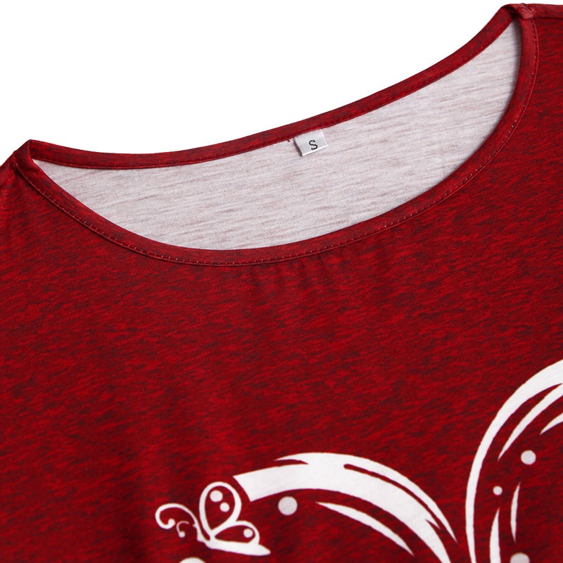 Lässiges T-Shirt Mit Herzmuster