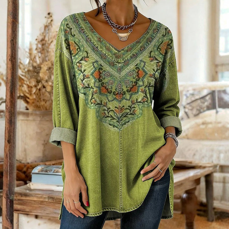 Vintage-Lässiges Bluse
