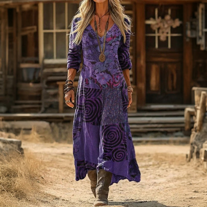 【Lange Ärmel】Lässiges Vintage-Kleid