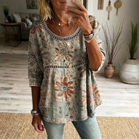 Vintage-Bluse Mit Blumenmuster