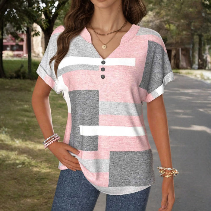 Lässige Bluse Mit Farbblock
