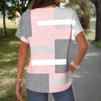 Lässige Bluse Mit Farbblock