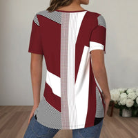Gestreiftes T-Shirt Mit Farbblock