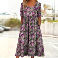 Vintage-Kleid Mit Blumendruck