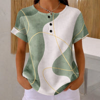 Lässige Bluse Mit Farbblock