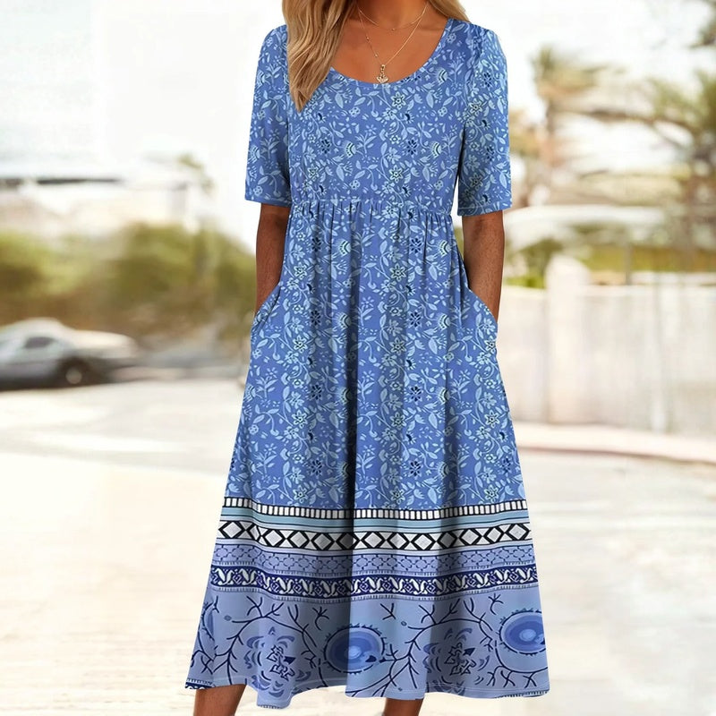 Vintage-Kleid Mit Blumendruck