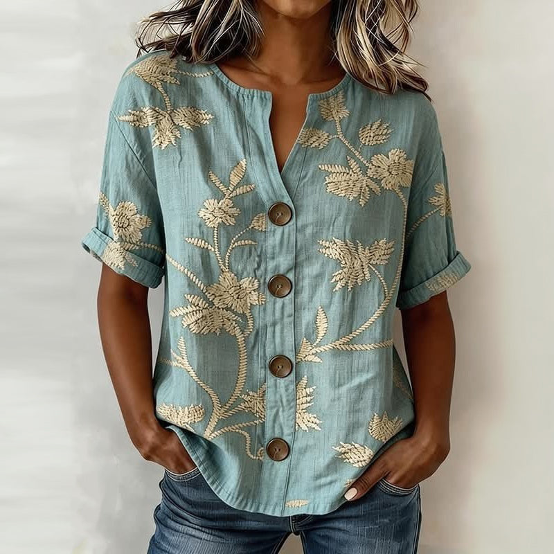 Vintage-Bluse Mit Blumenmuster