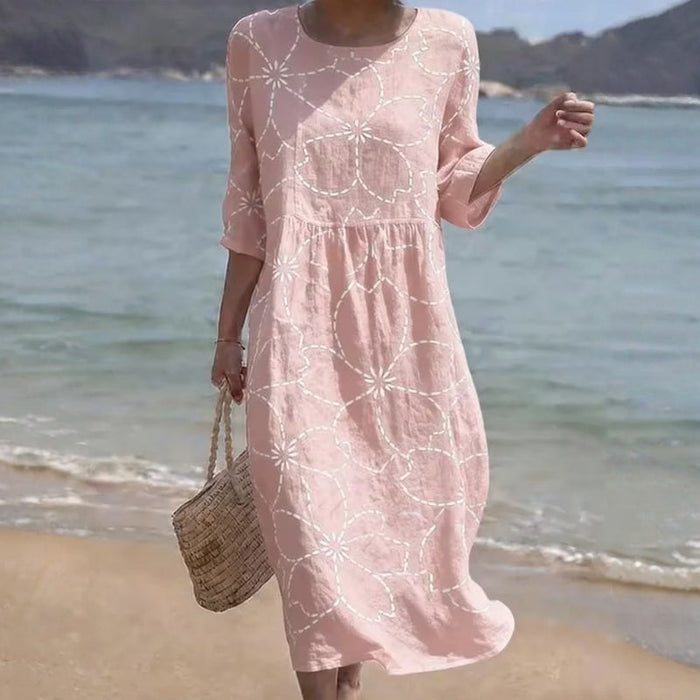 Lässiges Kleid Mit Blumenmuster