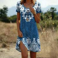 Vintage-Kleid Mit Blumenmuster