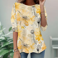 Lässiges T-Shirt Mit Blumenmuster
