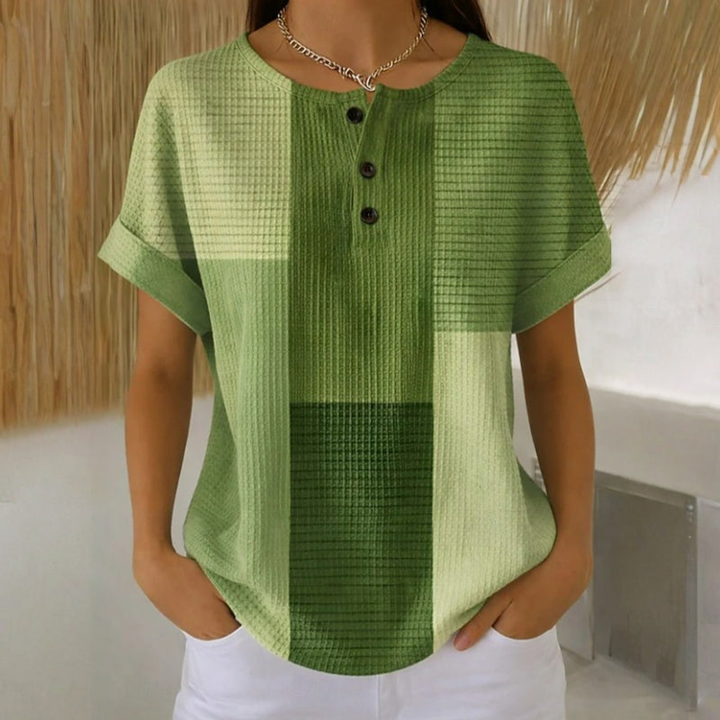 Lässige Bluse Mit Farbblock