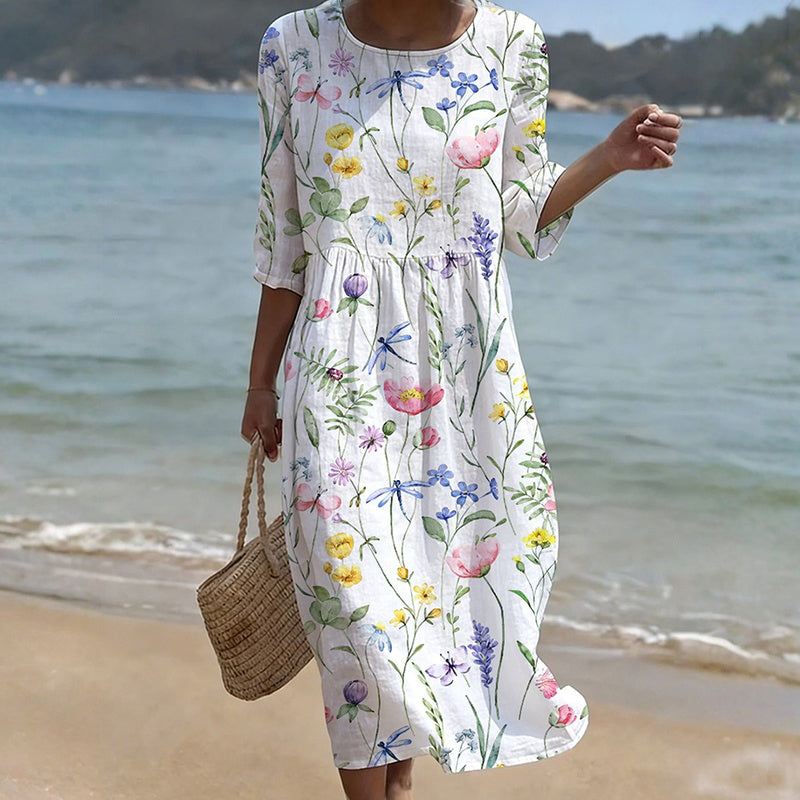 Lässiges Kleid Mit Blumenmuster
