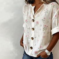 Vintage-Bluse Mit Blumenmuster
