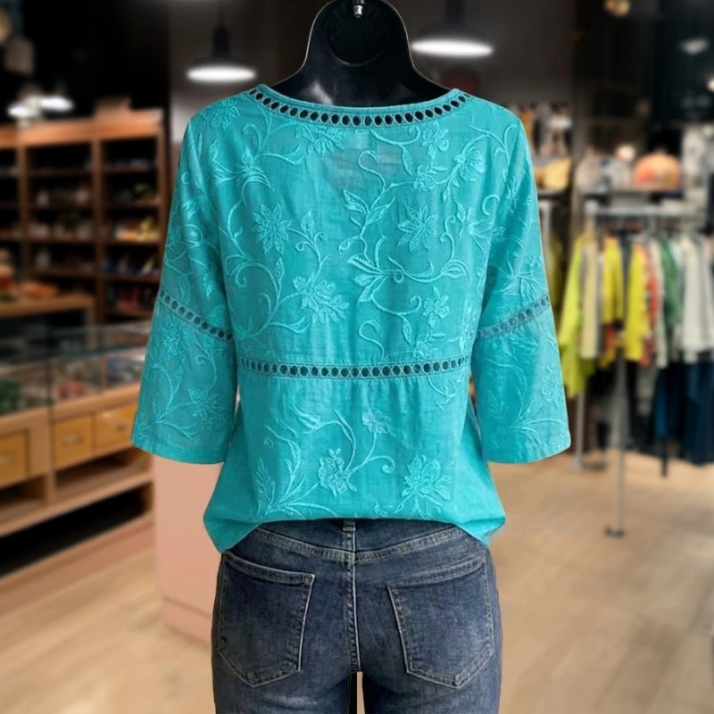 Vintage-Bluse Mit Blumenmuster