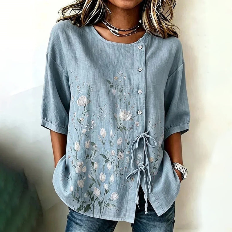 Vintage-Bluse Mit Blumenmuster