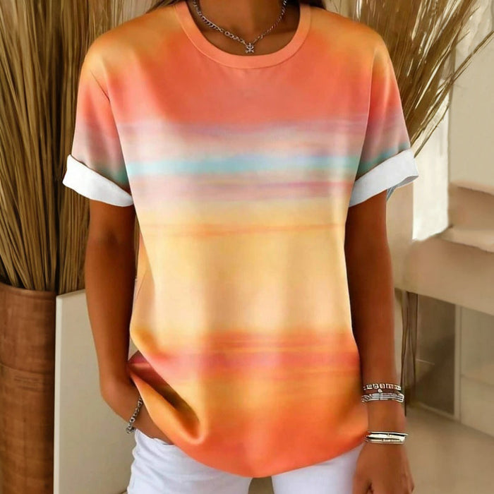 Lässiges T-Shirt Mit Farbverlauf