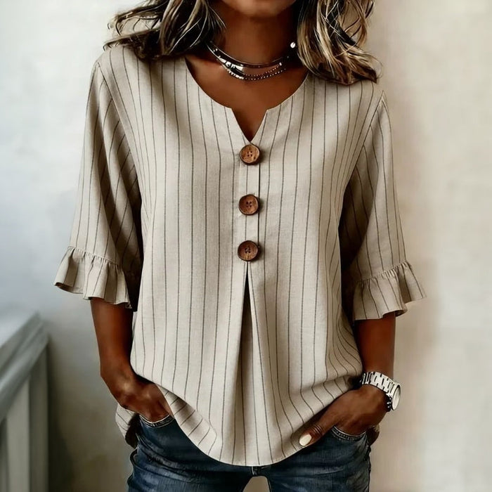 Vintage-Bluse Mit Streifen