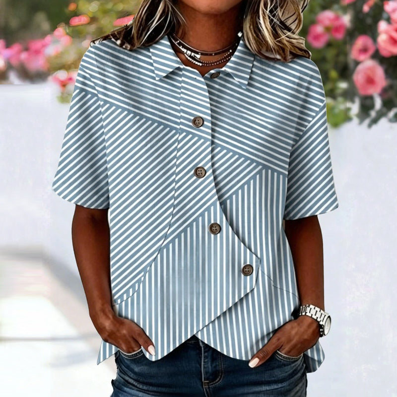 Vintage-Bluse Mit Streifen