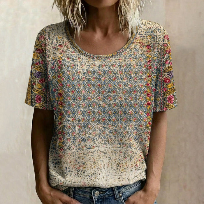 Vintage-T-Shirt Mit Blumenmuster