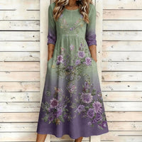 Vintage-Kleid Mit Blumendruck