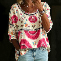 Vintage-Bluse Mit Blumenmuster