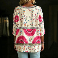 Vintage-Bluse Mit Blumenmuster