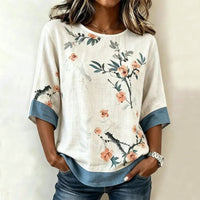 Vintage-Bluse Mit Blumenmuster