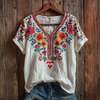 Vintage-T-Shirt Mit Blumenmuster