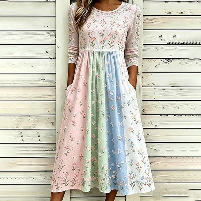 Vintage-Kleid Mit Blumenmuster