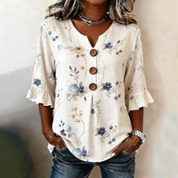 Vintage-Bluse Mit Blumenmuster