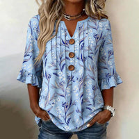 Vintage-Bluse Mit Blumenmuster