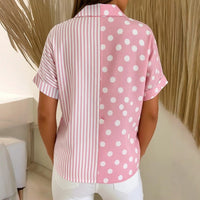 Lässige Bluse Mit Polka-Dots Und Streifen