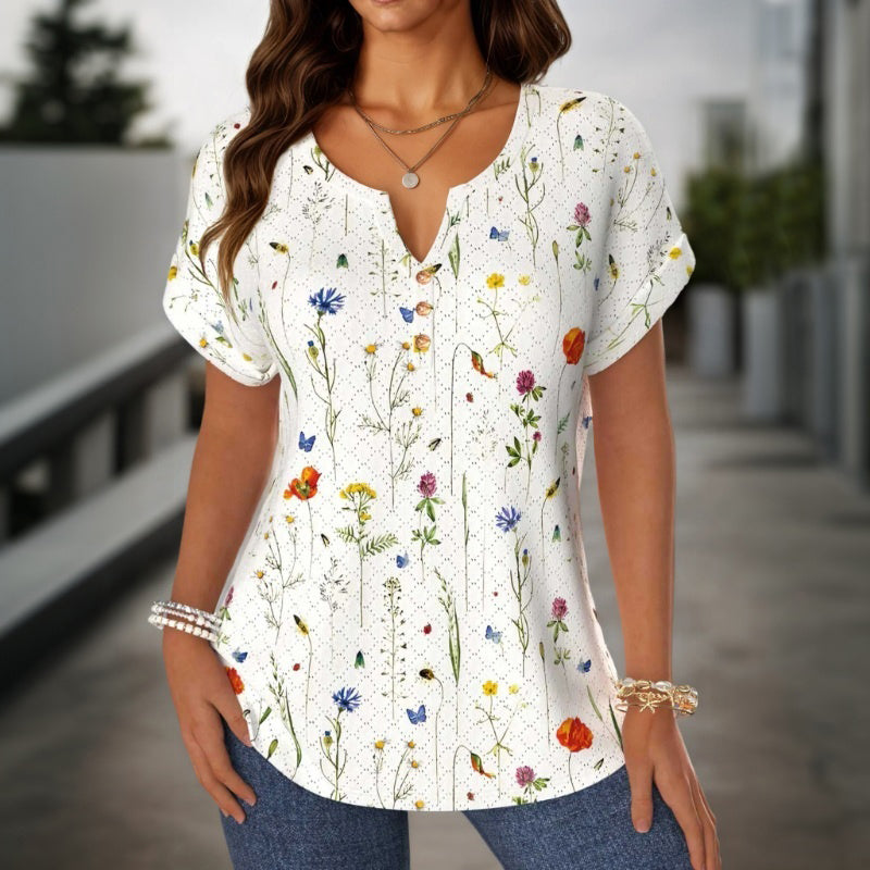 Vintage-Bluse Mit Blumenmuster