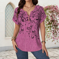 Vintage-Bluse Mit Blattmuster