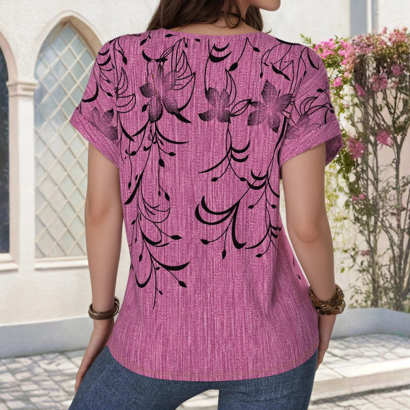 Vintage-Bluse Mit Blattmuster