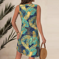 Vintage-Kleid Mit Blattmuster