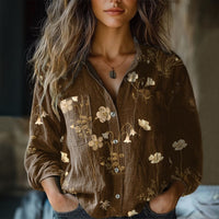 Vintage-Bluse Mit Blumenmuster