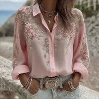 Vintage-Bluse Mit Blumenmuster