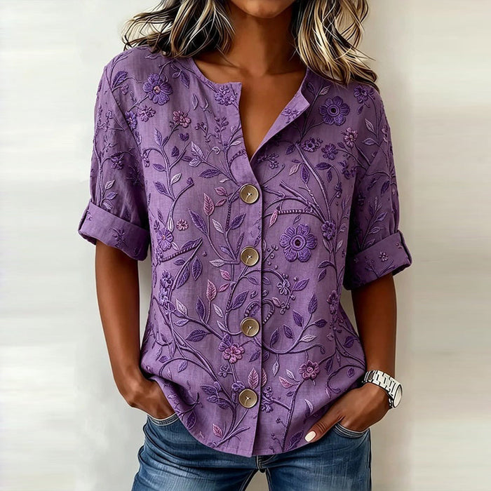 Vintage-Bluse Mit Blumenmuster