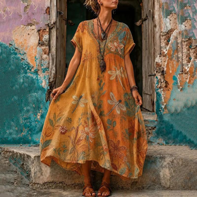 Vintage-Kleid Mit Blumenmuster