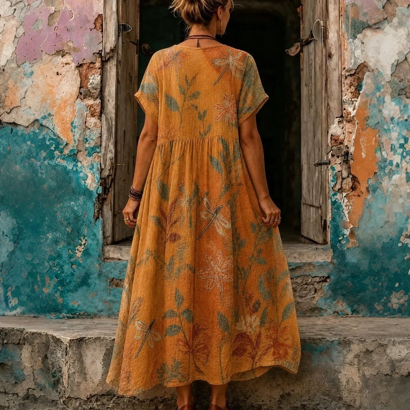 Vintage-Kleid Mit Blumenmuster