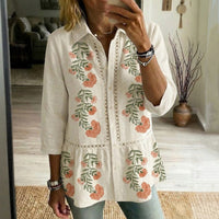 Vintage-Bluse Mit Blumenmuster