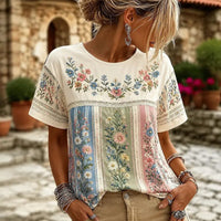 Vintage-Bluse Mit Blumenmuster