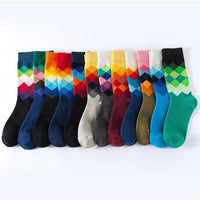 Bunt Karierte Freizeitsocken