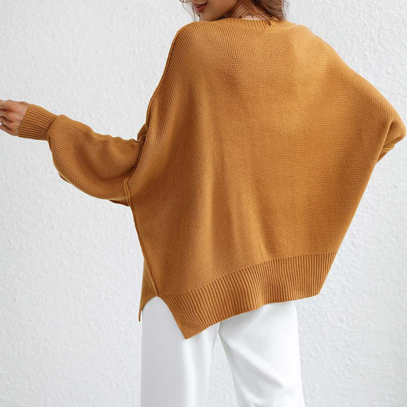 Lässiger Einfarbiger Strickpullover