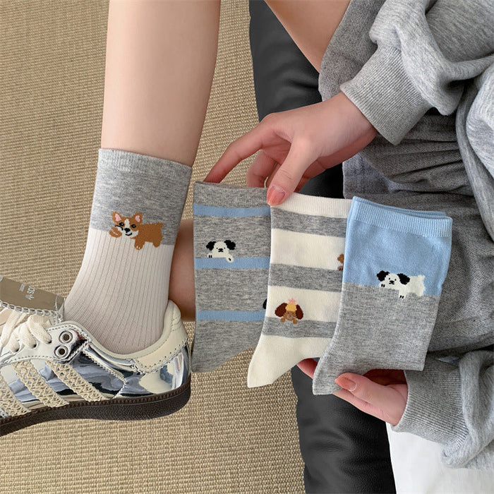 Lässige Socken Mit Welpenmotiv