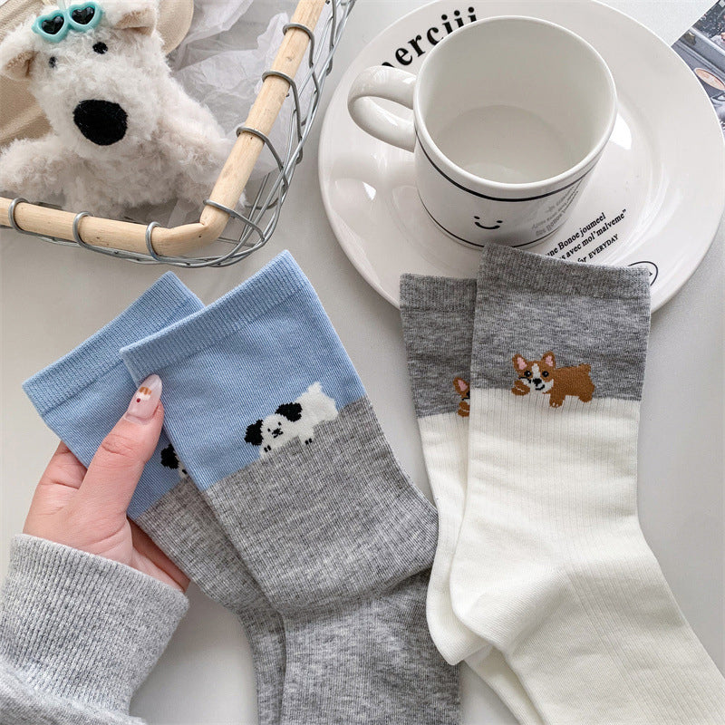 Lässige Socken Mit Welpenmotiv